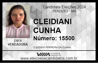 Candidato CLEIDIANI CUNHA 2024 - PERDIZES - Eleições