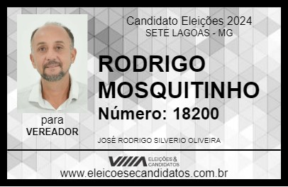 Candidato RODRIGO MOSQUITINHO 2024 - SETE LAGOAS - Eleições