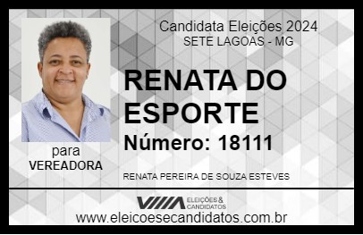 Candidato RENATA DO ESPORTE 2024 - SETE LAGOAS - Eleições