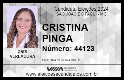 Candidato CRISTINA PINGA 2024 - SÃO JOÃO DO PACUÍ - Eleições