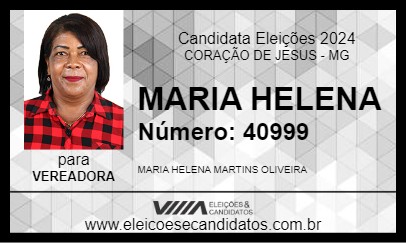 Candidato MARIA HELENA 2024 - CORAÇÃO DE JESUS - Eleições