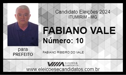 Candidato FABIANO VALE 2024 - ITUMIRIM - Eleições