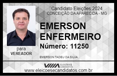 Candidato EMERSON ENFERMEIRO 2024 - CONCEIÇÃO DA APARECIDA - Eleições