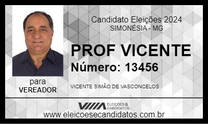 Candidato PROF VICENTE 2024 - SIMONÉSIA - Eleições