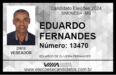 Candidato EDUARDO FERNANDES 2024 - SIMONÉSIA - Eleições