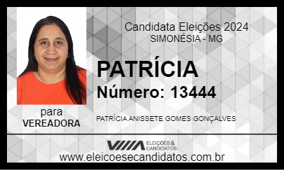 Candidato PATRÍCIA 2024 - SIMONÉSIA - Eleições