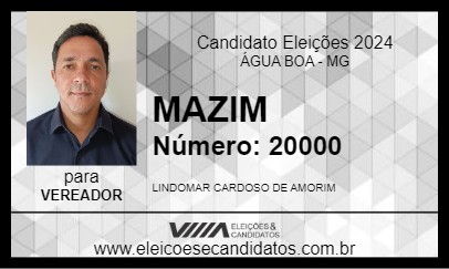 Candidato MAZIM 2024 - ÁGUA BOA - Eleições