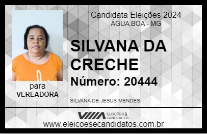 Candidato SILVANA 2024 - ÁGUA BOA - Eleições