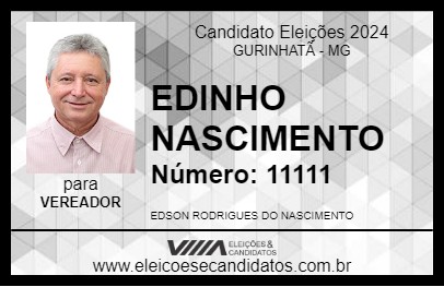 Candidato EDINHO NASCIMENTO 2024 - GURINHATÃ - Eleições