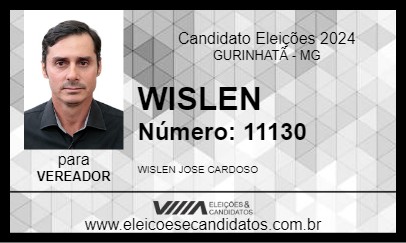 Candidato WISLEN 2024 - GURINHATÃ - Eleições