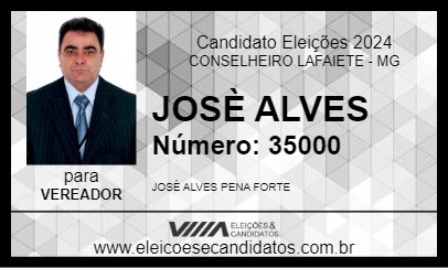 Candidato JOSÈ ALVES 2024 - CONSELHEIRO LAFAIETE - Eleições