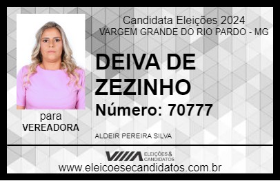 Candidato DEIVA DE ZEZINHO 2024 - VARGEM GRANDE DO RIO PARDO - Eleições