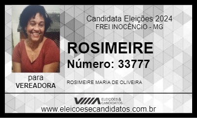 Candidato ROSIMEIRE 2024 - FREI INOCÊNCIO - Eleições