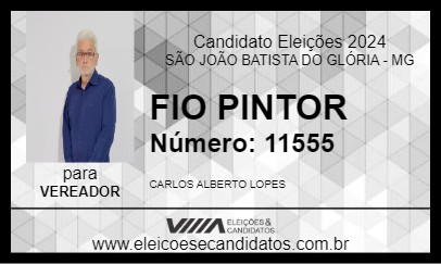 Candidato FIO PINTOR 2024 - SÃO JOÃO BATISTA DO GLÓRIA - Eleições