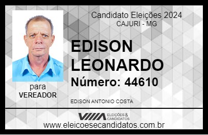 Candidato EDISON LEONARDO 2024 - CAJURI - Eleições