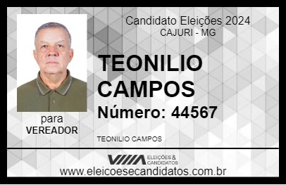 Candidato TEONILIO CAMPOS 2024 - CAJURI - Eleições