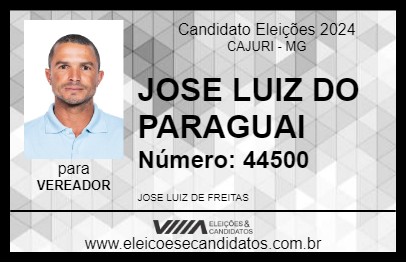 Candidato JOSE LUIZ DO PARAGUAI 2024 - CAJURI - Eleições