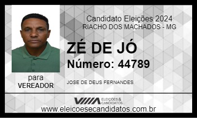 Candidato ZÉ DE JÓ 2024 - RIACHO DOS MACHADOS - Eleições