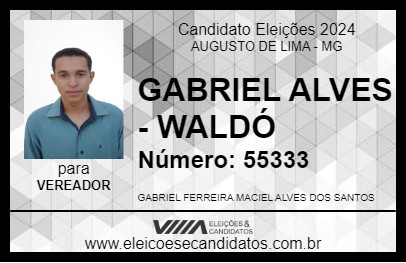 Candidato GABRIEL ALVES 2024 - AUGUSTO DE LIMA - Eleições