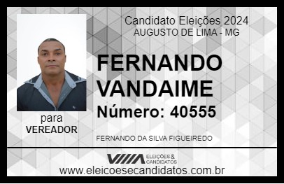 Candidato FERNANDO VANDAIME 2024 - AUGUSTO DE LIMA - Eleições