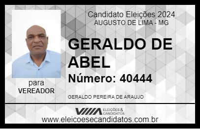 Candidato GERALDO DE ABEL 2024 - AUGUSTO DE LIMA - Eleições