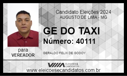 Candidato GE DO TAXI 2024 - AUGUSTO DE LIMA - Eleições