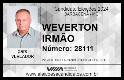 Candidato WEVERTON IRMÃO 2024 - BARBACENA - Eleições