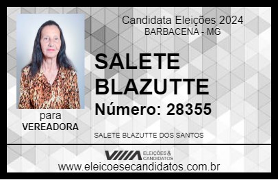 Candidato SALETE BLAZUTTE 2024 - BARBACENA - Eleições