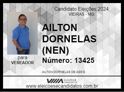 Candidato AILTON DORNELAS (NEN) 2024 - VIEIRAS - Eleições