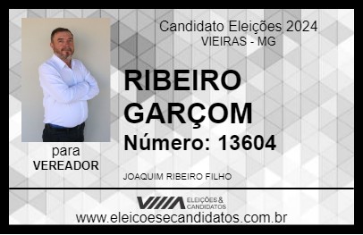 Candidato RIBEIRO GARÇOM 2024 - VIEIRAS - Eleições