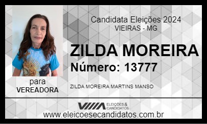 Candidato ZILDA MOREIRA 2024 - VIEIRAS - Eleições