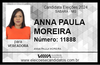 Candidato ANNA PAULA MOREIRA 2024 - SABARÁ - Eleições