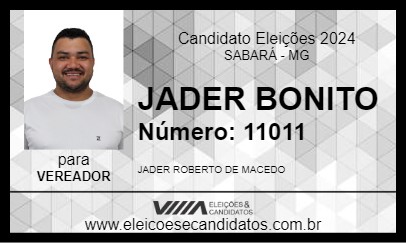 Candidato JADER BONITO 2024 - SABARÁ - Eleições