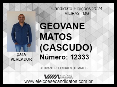 Candidato GEOVANE MATOS (CASCUDO) 2024 - VIEIRAS - Eleições