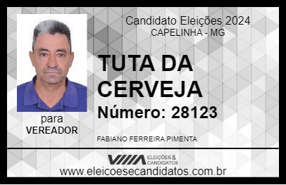 Candidato TUTA DA CERVEJA 2024 - CAPELINHA - Eleições