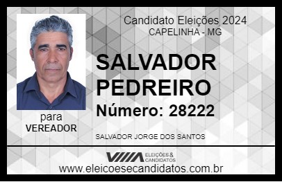 Candidato SALVADOR PEDREIRO 2024 - CAPELINHA - Eleições