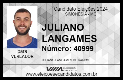 Candidato JULIANO LANGAMES 2024 - SIMONÉSIA - Eleições