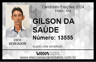 Candidato GILSON DA SAÚDE 2024 - FAMA - Eleições