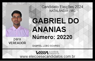 Candidato GABRIEL DO ANANIAS 2024 - NATALÂNDIA - Eleições