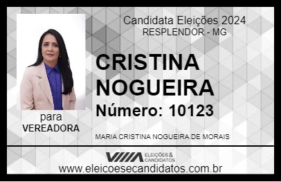 Candidato CRISTINA NOGUEIRA 2024 - RESPLENDOR - Eleições