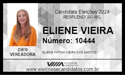 Candidato ELIENE VIEIRA 2024 - RESPLENDOR - Eleições