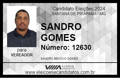 Candidato SANDRO GOMES 2024 - SANTANA DE PIRAPAMA - Eleições