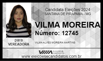 Candidato VILMA MOREIRA 2024 - SANTANA DE PIRAPAMA - Eleições