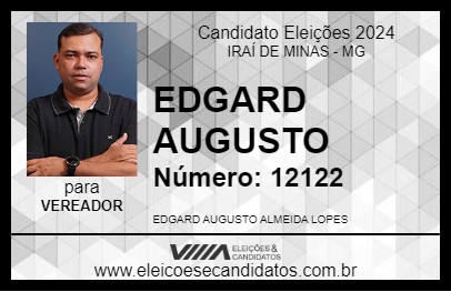 Candidato EDGARD AUGUSTO 2024 - IRAÍ DE MINAS - Eleições