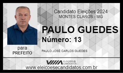 Candidato PAULO GUEDES 2024 - MONTES CLAROS - Eleições