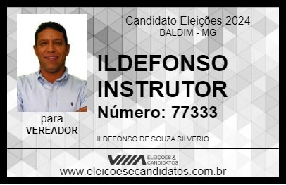 Candidato ILDEFONSO INSTRUTOR 2024 - BALDIM - Eleições