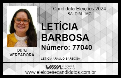 Candidato LETÍCIA BARBOSA 2024 - BALDIM - Eleições