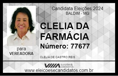 Candidato CLELIA DA FARMÁCIA 2024 - BALDIM - Eleições