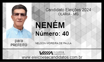 Candidato NENÉM 2024 - OLARIA - Eleições