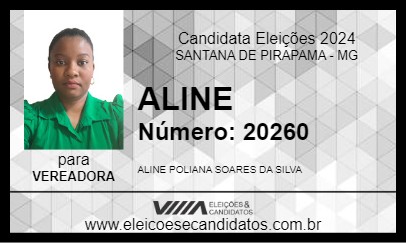 Candidato ALINE 2024 - SANTANA DE PIRAPAMA - Eleições